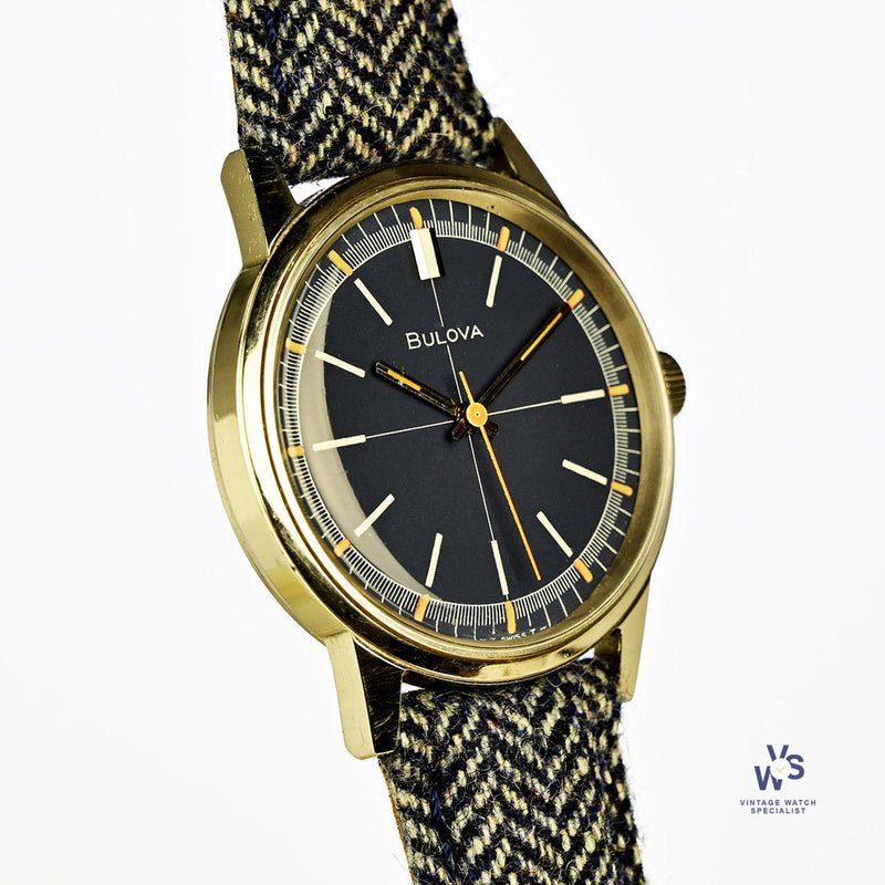 Bulova - Sport Timer Watch - Model Ref: 971 - Beautiful Blue Crosshair Dial - c.1969 - Vintage Watch Specialist