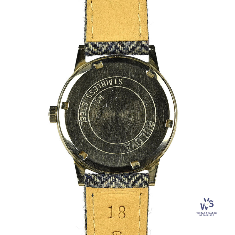 Bulova - Sport Timer Watch - Model Ref: 971 - Beautiful Blue Crosshair Dial - c.1969 - Vintage Watch Specialist