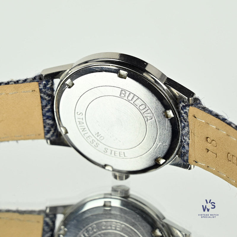 Bulova - Sport Timer Watch - Model Ref: 971 - Beautiful Blue Crosshair Dial - c.1969 - Vintage Watch Specialist