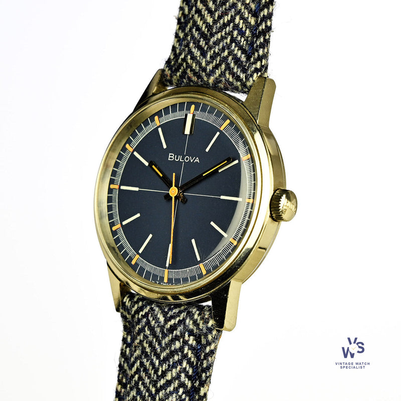 Bulova - Sport Timer Watch - Model Ref: 971 - Beautiful Blue Crosshair Dial - c.1969 - Vintage Watch Specialist