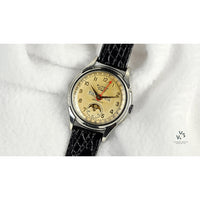 Buren Grand Prix Triple Calendar Moonphase - c.1953 - Vintage Watch Specialist