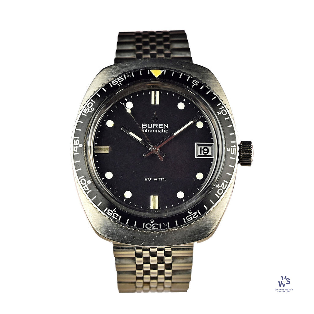 Buren - Intra-Matic - Calendar - Dive Watch - 20 ATM - c.1962 - Vintage Watch Specialist