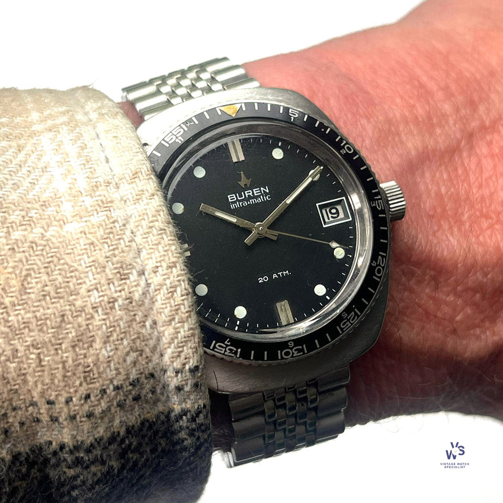 Buren - Intra-Matic - Calendar - Dive Watch - 20 ATM - c.1962 - Vintage Watch Specialist
