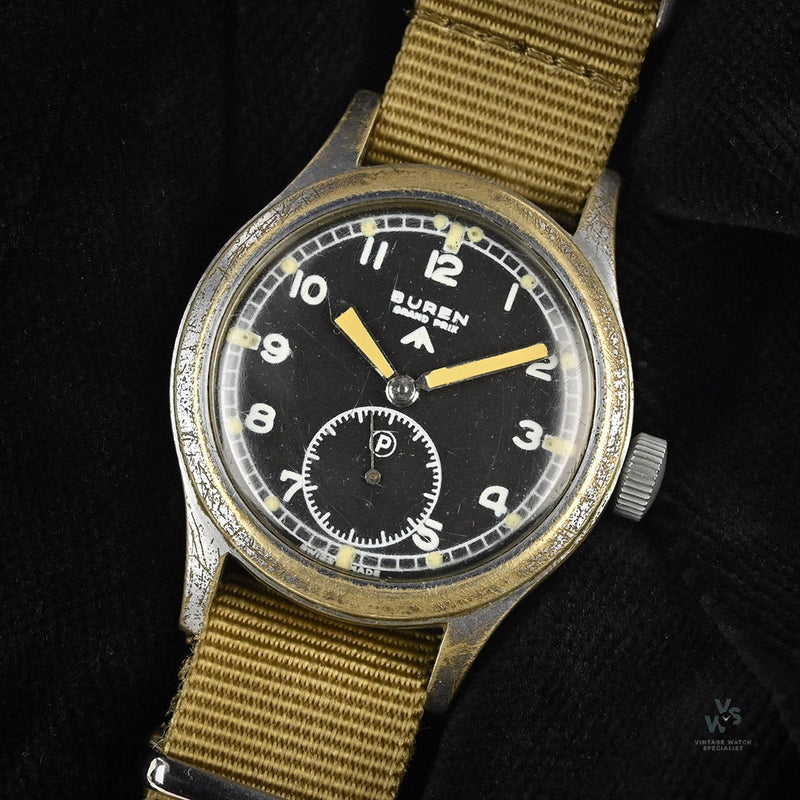 Buren Military WWW2 - Dirty Dozen - Original Condition - c.1944 - MoD Dial - Non Radium - Vintage Watch Specialist