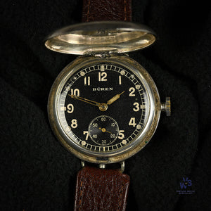 Buren WW1 Military Wristlet (Trench Watch) in a Silver Rolex Marked Case - Hallmarked 1916 - Vintage Watch Specialist