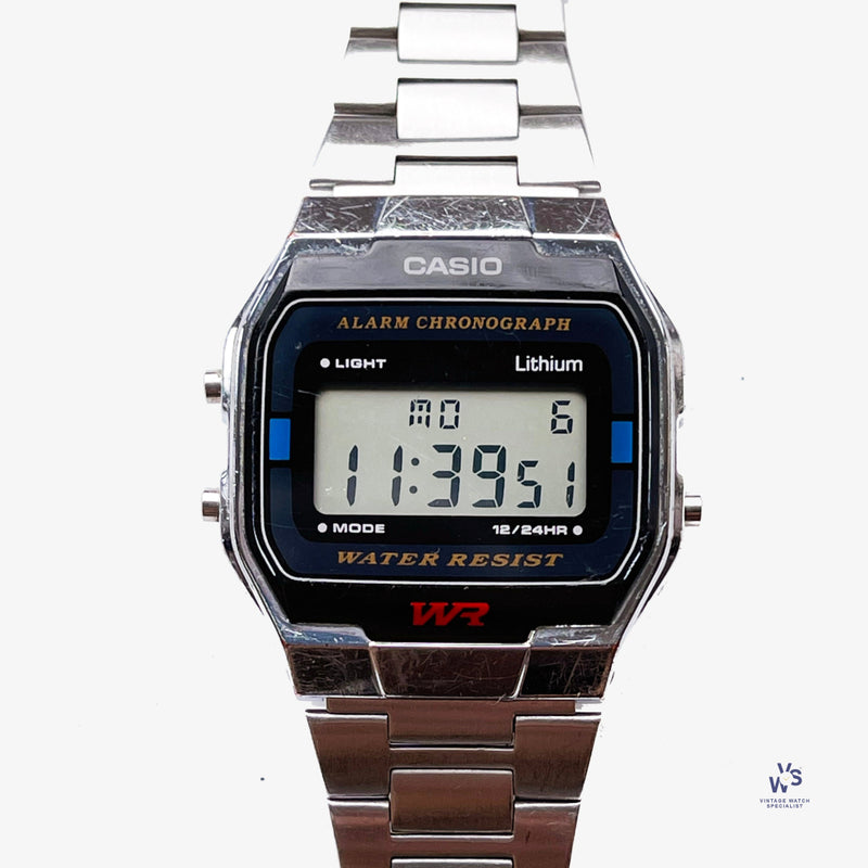Casio WR Alarm Chrono - Stainless Steel A163W Vintage Watch Specialist