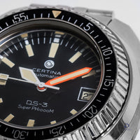 Certina Automatic DS-3 - Black Dial - Well Preserved - Papers - c.1970s - Vintage Watch Specialist
