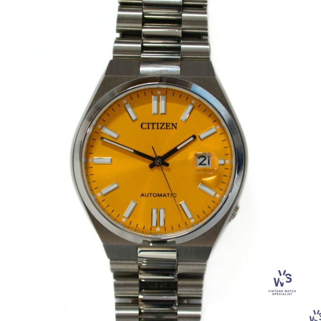 Citizen Tsuyosa Automatic - Model Reference NJ0150-56Z - Yellow Dial - Box and Papers - Vintage Watch Specialist