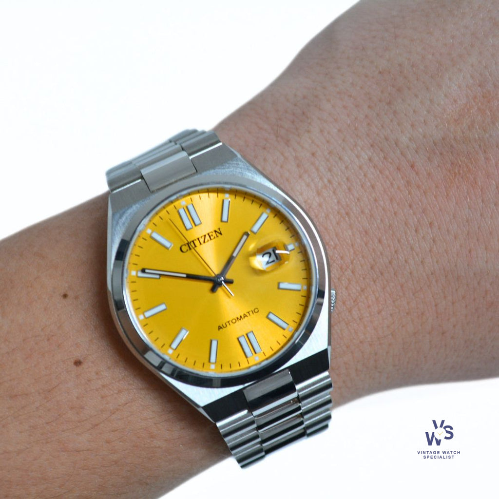 Citizen Tsuyosa Automatic - Model Ref: NJ0150-56Z - Yellow Dial - Vintage Watch Specialist