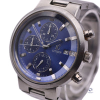 Citizen XC - Chronograph Quartz Sunburst Blue Dial c.1989 Vintage Watch Specialist