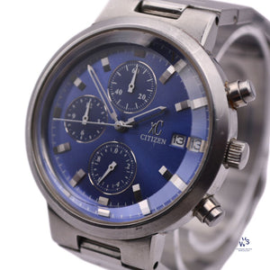 Citizen XC - Chronograph Quartz Sunburst Blue Dial c.1989 Vintage Watch Specialist