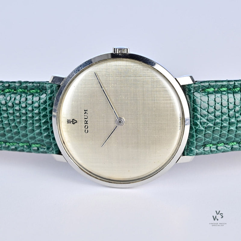 Corum Time-Only Dress Watch - Silver Linen Dial - Manual Wind - c.1960 - Vintage Watch Specialist