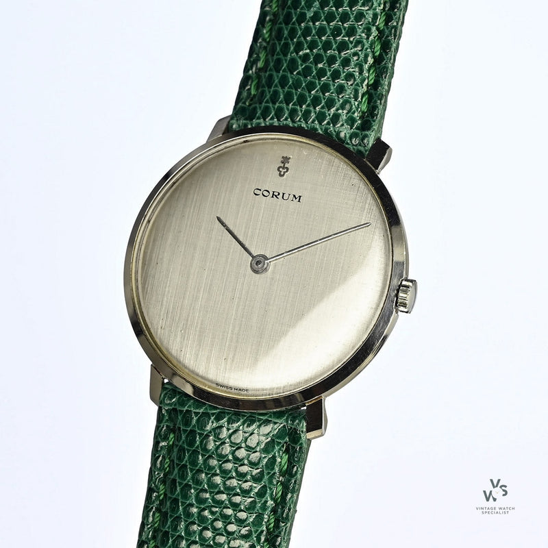 Corum Time-Only Dress Watch - Silver Linen Dial - Manual Wind - c.1960 - Vintage Watch Specialist