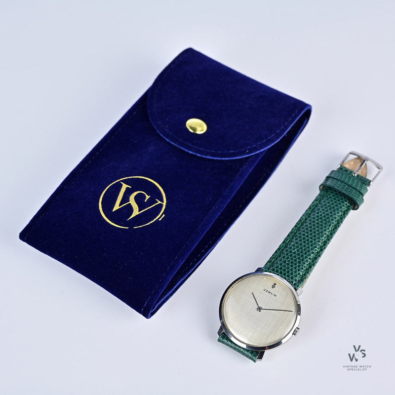 Corum Time-Only Dress Watch - Silver Linen Dial - Manual Wind - c.1960 - Vintage Watch Specialist