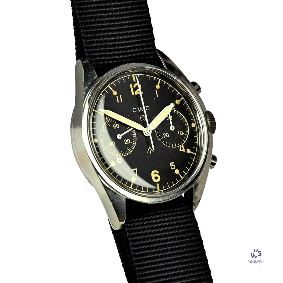 CWC FAB FOUR Two Register Chronograph Military Issued Valjoux Vintage Watch Specialist