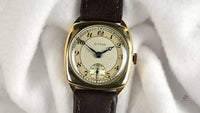 Cyma Cushion Case Breguet Dial Watch - Dennison 9k Gold Case - c.1940s - Vintage Watch Specialist