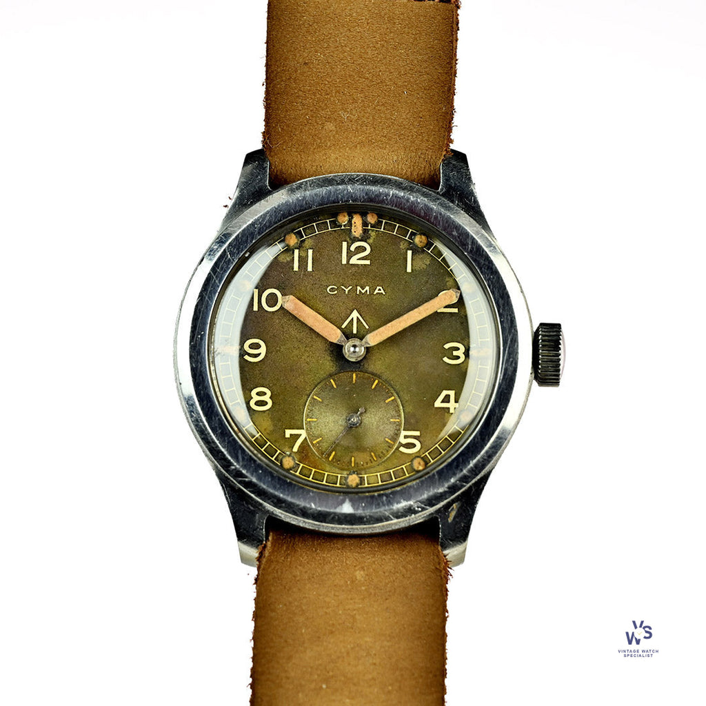 Cyma - Dirty Dozen - British Military Issued WWII - Caseback WWW - c.1944 - Rare - Vintage Watch Specialist