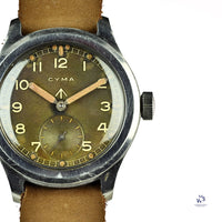 Cyma - Dirty Dozen - British Military Issued WWII - Caseback WWW - c.1944 - Rare - Vintage Watch Specialist