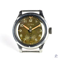 Cyma - Dirty Dozen - British Military Issued WWII - Caseback WWW - c.1944 - Rare - Vintage Watch Specialist