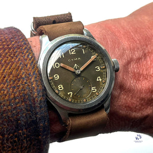 Cyma - Dirty Dozen - British Military Issued WWII - Caseback WWW - c.1944 - Rare - Vintage Watch Specialist