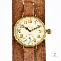 Cyma Gents 9k Gold Officers Trench Watch - c.1930s - Vintage Watch Specialist