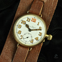 Cyma Gents 9k Gold Officers Trench Watch - c.1930s - Vintage Watch Specialist