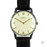 Doxa Anti Magnetic Dress Watch Steel Case Gilt Furniture c.1950s Vintage Watch Specialist