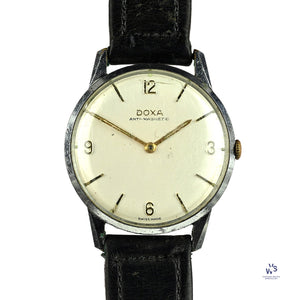 Doxa Anti Magnetic Dress Watch Steel Case Gilt Furniture c.1950s Vintage Watch Specialist