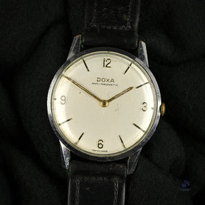 Doxa Anti Magnetic Dress Watch Steel Case Gilt Furniture c.1950s Vintage Watch Specialist
