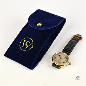 Electa Oversized Borgel Cased Trench Watch in 18k Gold c.1920s Vintage Watch Specialist