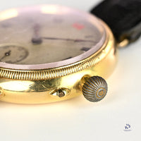 Electa Oversized Borgel Cased Trench Watch in 18k Gold c.1920s Vintage Watch Specialist
