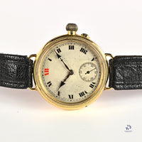 Electa Oversized Borgel Cased Trench Watch in 18k Gold c.1920s Vintage Watch Specialist