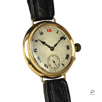 Electa Oversized Borgel Cased Trench Watch in 18k Gold c.1920s Vintage Watch Specialist