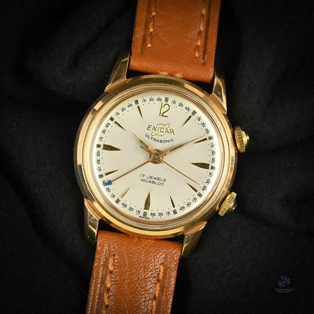 14K ENICAR ULTRASONIC /アンティーク/不動/スイス製 Enicar Ultrasonic, Vintage Swiss Mechanical Watch from