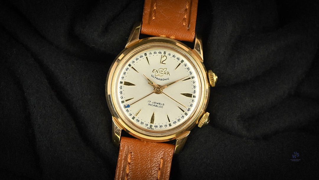 14K ENICAR ULTRASONIC /アンティーク/不動/スイス製 Vintage Enicar