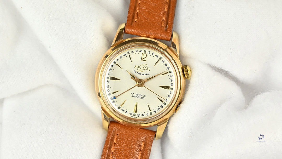 Enicar gold watch new arrivals