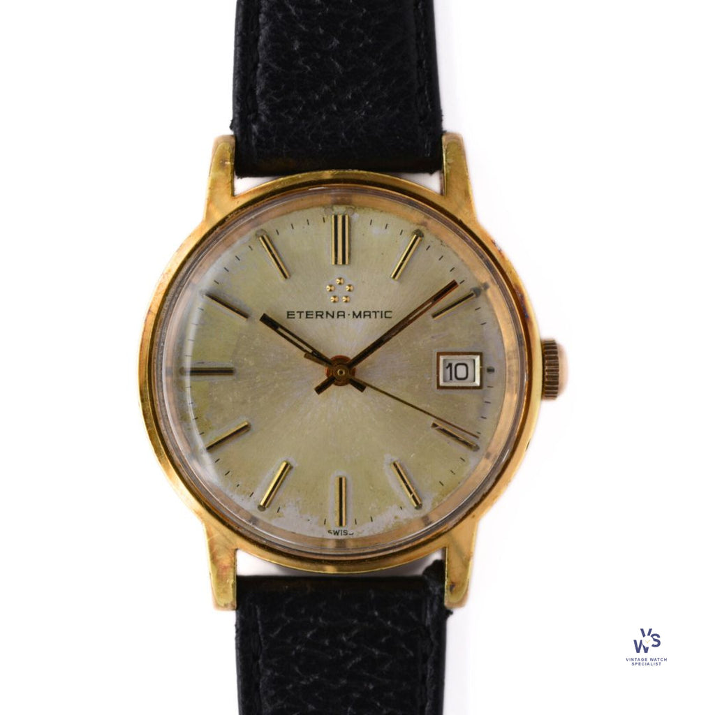 Eterna-Matic - Date Cal. 12824 c.1977 Gold Plated Vintage Watch Specialist
