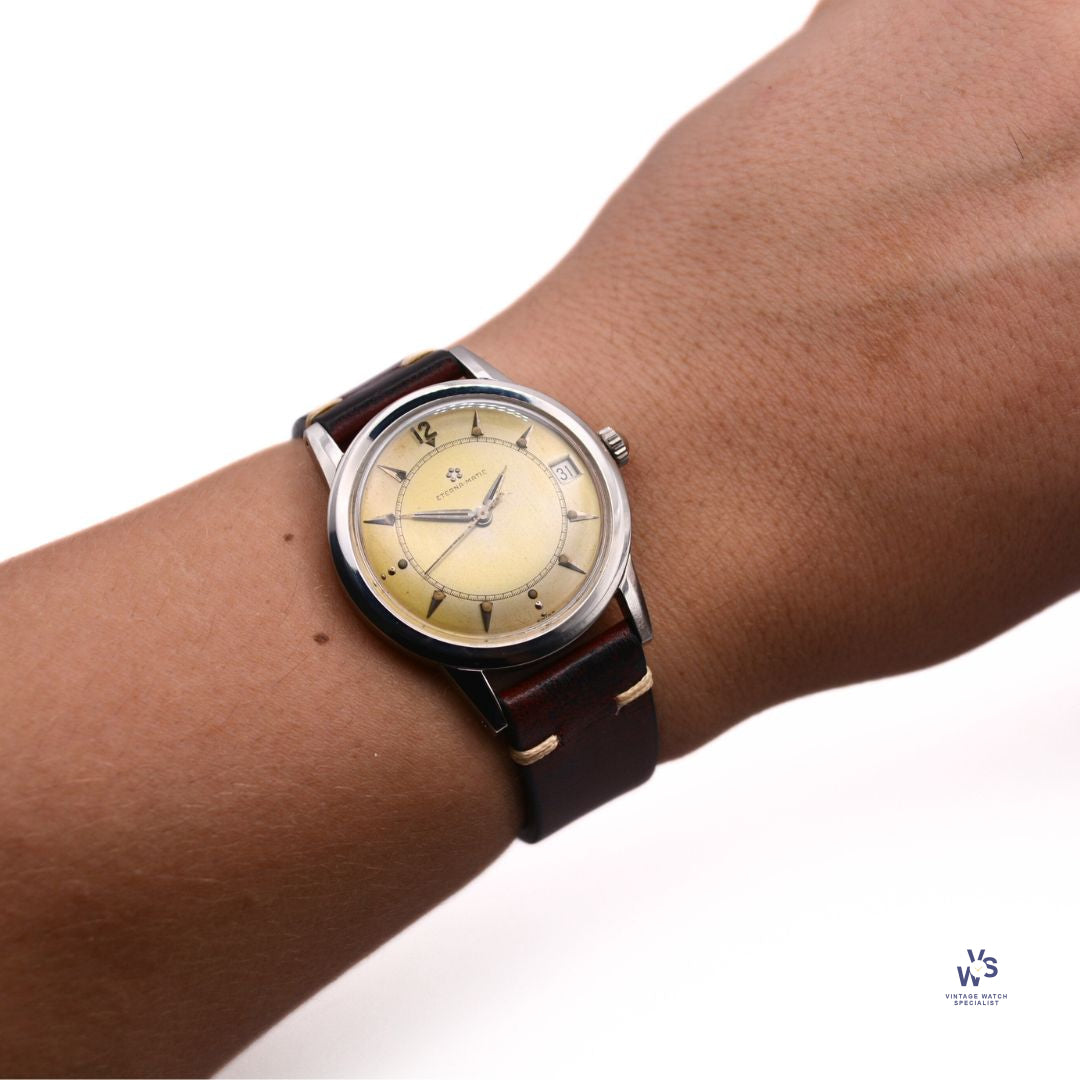Eterna-Matic - Date - Tropical Dial - Arrow Head Markers - Cal 1239 ...
