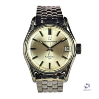 Eterna-Matic - Kontiki 20 - Silver Sunburst Dial with Date - c.1967 - On a Dual Signed Gay Freres Bracelet - Vintage Watch Specialist