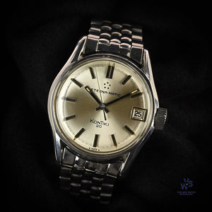 Eterna-Matic - Kontiki 20 - Silver Sunburst Dial with Date - c.1967 - On a Dual Signed Gay Freres Bracelet - Vintage Watch Specialist