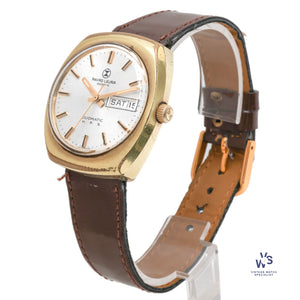 Favre-Leuba Duomatic H.P.S. Automatic Calendar - Gold Plated Cushion Case c.1975 Vintage Watch Specialist