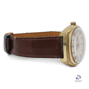 Favre-Leuba Duomatic H.P.S. Automatic Calendar - Gold Plated Cushion Case c.1975 Vintage Watch Specialist