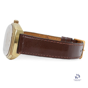 Favre-Leuba Duomatic H.P.S. Automatic Calendar - Gold Plated Cushion Case c.1975 Vintage Watch Specialist