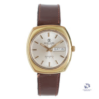 Favre-Leuba Duomatic H.P.S. Automatic Calendar - Gold Plated Cushion Case c.1975 Vintage Watch Specialist