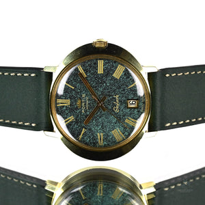 Fortis Skylark - Beautiful Green ’Granite’ Dial - Model Ref: 6179 - 20k Gold Plated - c.1970 - Vintage Watch Specialist