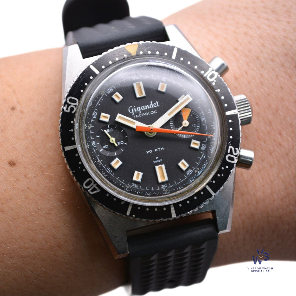 Gigandet - Wakmann - Incabloc - Chronograph Divers - 20ATM - Cal.248 - Vintage Watch Specialist
