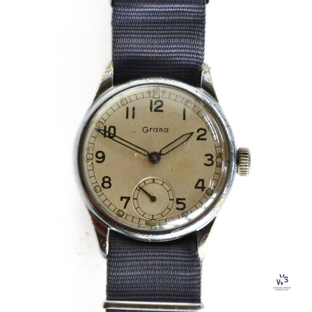 Grana - ATP - British Military Issue Wristwatch - c.1940 - Not Working - Vintage Watch Specialist