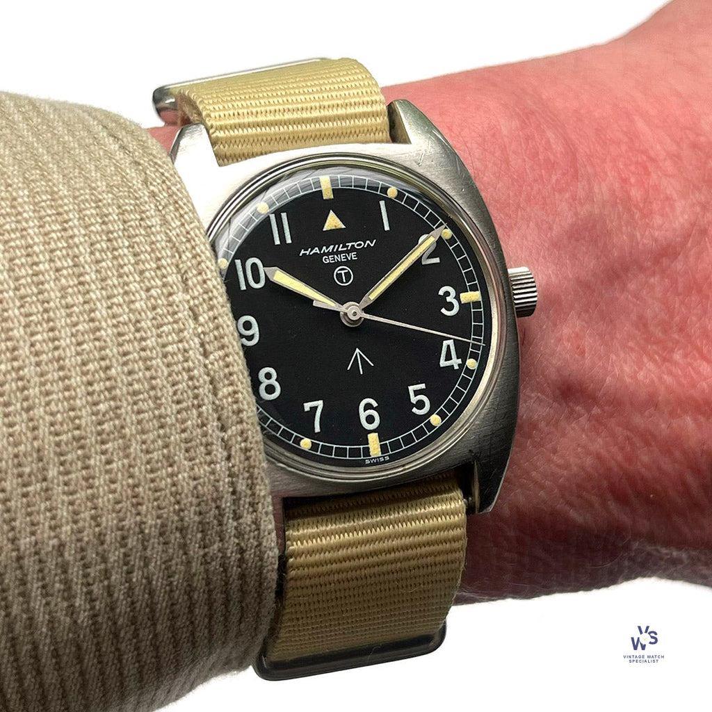 Hamilton Geneve 6BB - Military Issued Royal Airforce Watch - Tritium Dial - 1975 - Vintage Watch Specialist