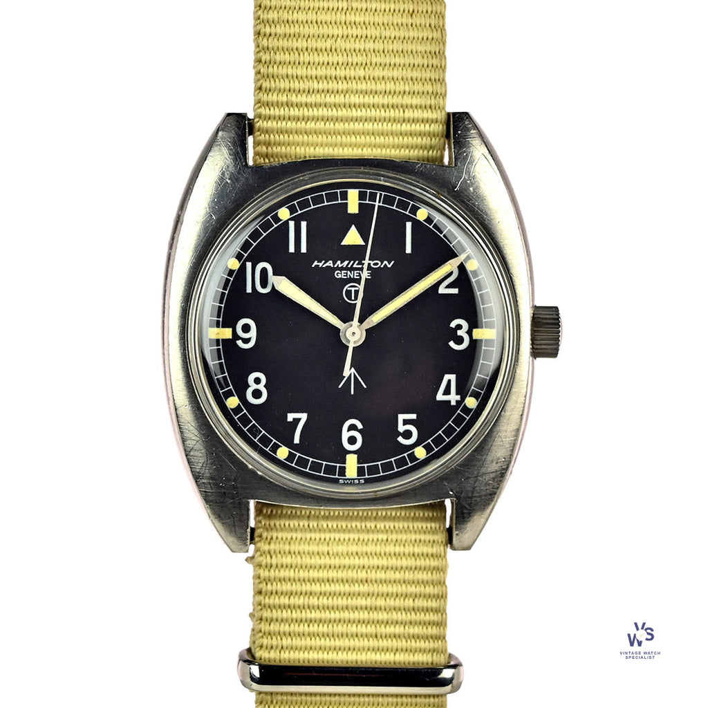 Hamilton Geneve 6BB - Military Issued Royal Airforce Watch - Tritium Dial - 1975 - Vintage Watch Specialist