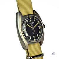 Hamilton - Geneve - Caseback Ref: 6bb - RAF Cushion Case - c.1974 - Vintage Watch Specialist